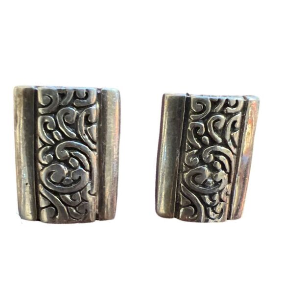 Vintage Zina Scroll Design Sterling Silver Earrings - Picture 2 of 3